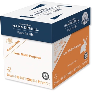 image:imageHammermill Paper Fore Multipurpose Paper 85x11 Letter 24lb 96 Bright  1 Pallet  32 Cartons  160000 Sheets 103283PExpress Pack  2000 Sheets