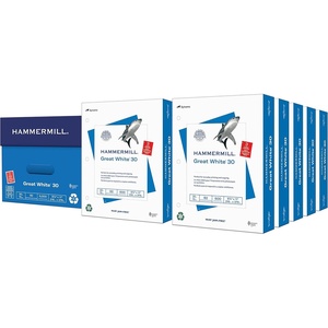 image:imageHammermill Printer Paper Great White 30 Recycled Paper 85 x 1192 Bright Made in the USA  1 Pallet 40 Cases 200000 Sheets10 Ream  5000 Sheets