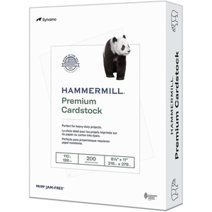 image:imageHammermill White Cardstock 110 lb 85 x 11 White Cardstock 5 Ream 1000 Sheets  Thick Card Stock Made in the USA 168400CLetter 85x11